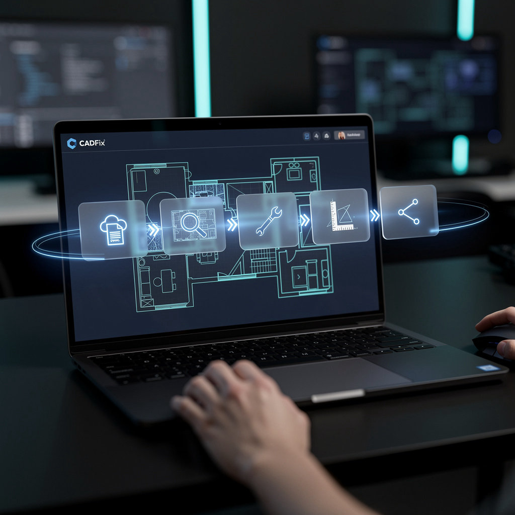 CADFix - عملية فحص وتحليل ملفات AutoCAD DWG خطوة بخطوة بالذكاء الاصطناعي