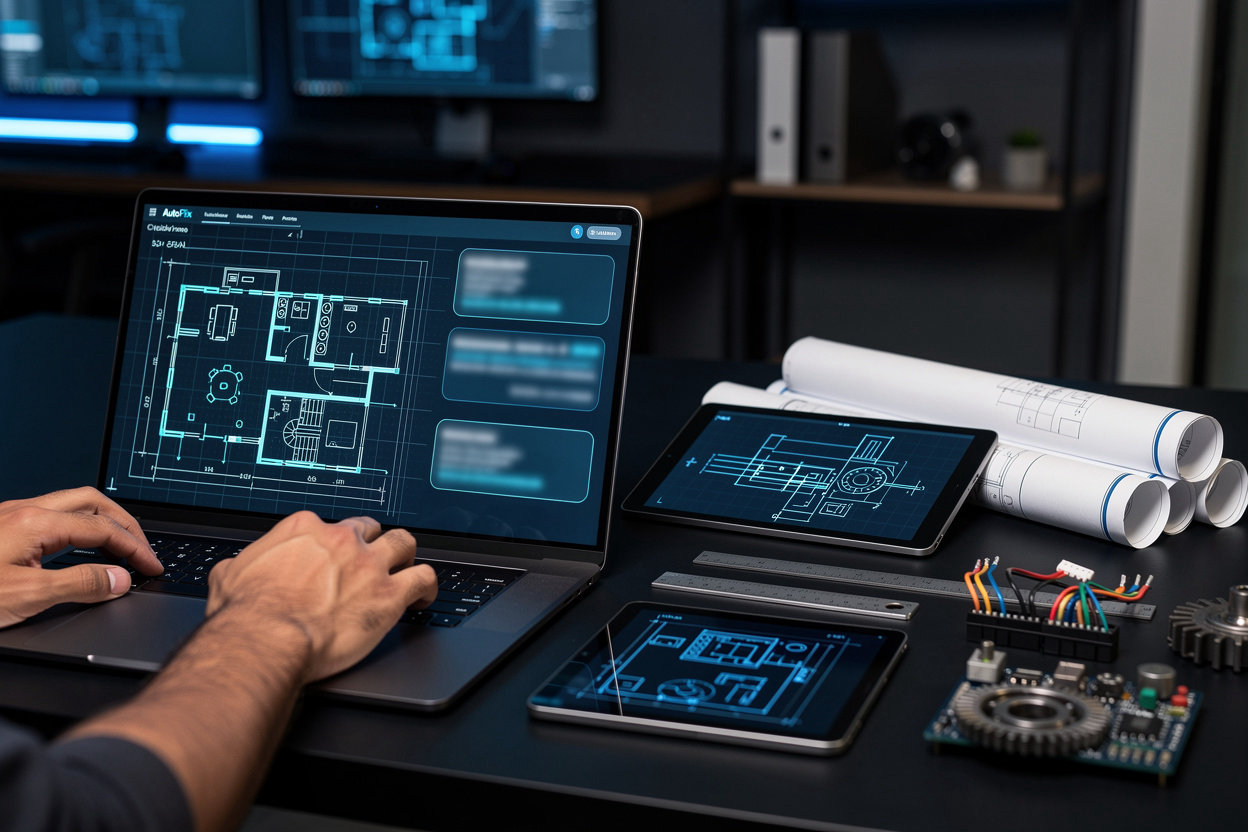 CADFix فريق المهندسين المحترفين يعملون على مشاريع AutoCAD والتصميم الهندسي